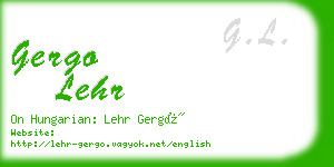 gergo lehr business card